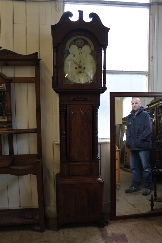 Early Victorian line-inlaid 8-day mahogany longcase clock(-)